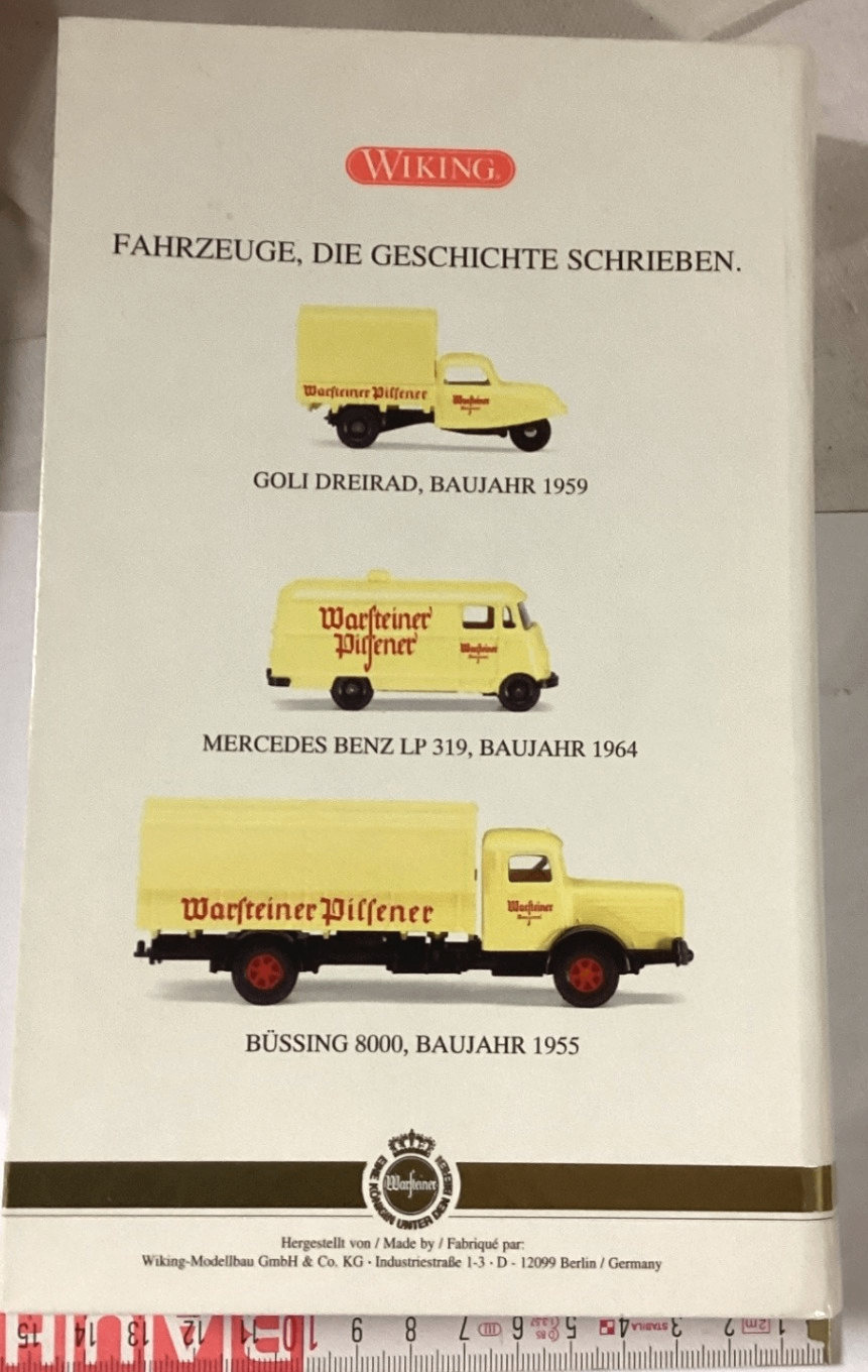 Wiking Warsteiner 3er Set Goli MB LP 319 Büssing 8000 1:87 OVP