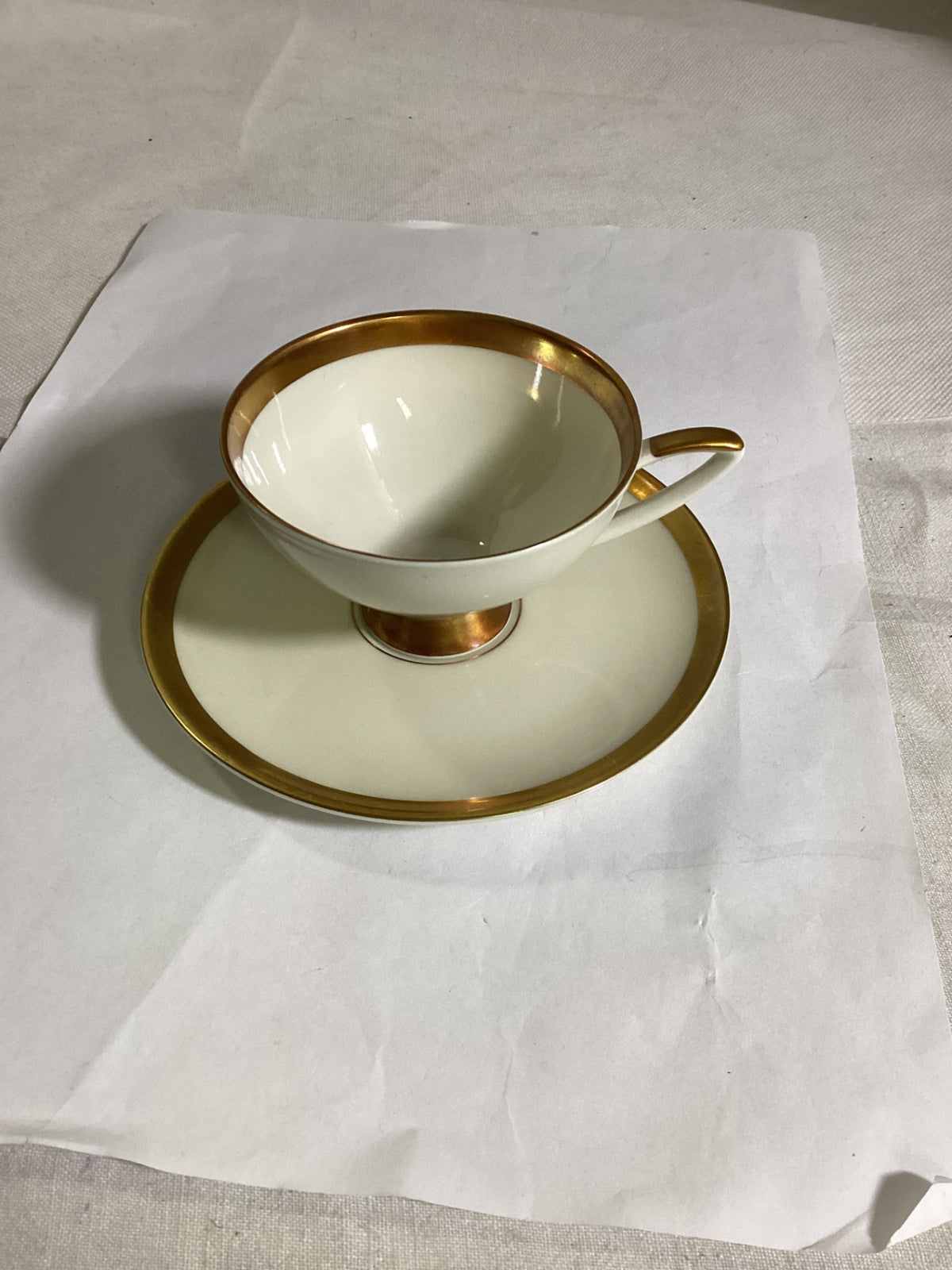 Alka Bavaria Moccatassen mit Goldrand, Untertassen, Zuckerdose