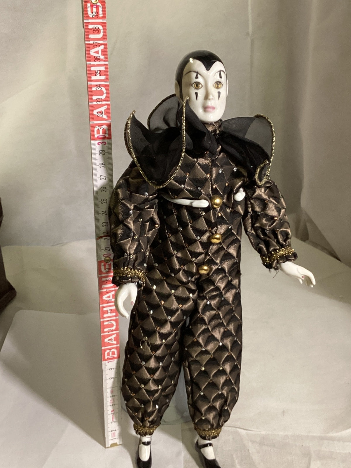 Harlekin / Pierrot Sammlerpuppe, ca. 40 cm
