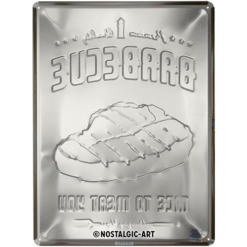 Blechschild 30 x 40 cm »Barbecue Nice To Meat You« (Neuware)