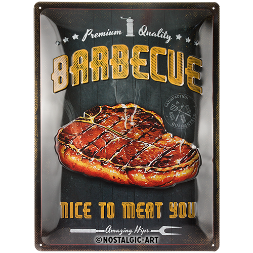 Blechschild 30 x 40 cm »Barbecue Nice To Meat You« (Neuware)