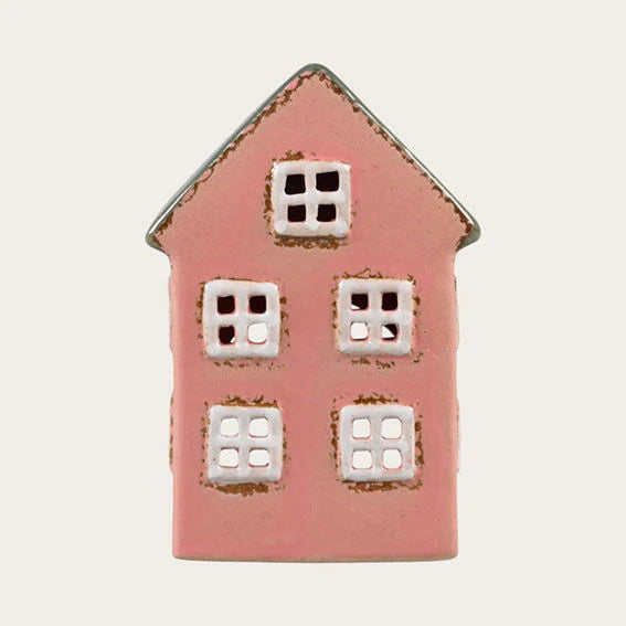 Teelichthaus rose  Steingut Höhe: 10,0 cm Breite: 6,9 cm  (Neuware incl. 19% MwSt.