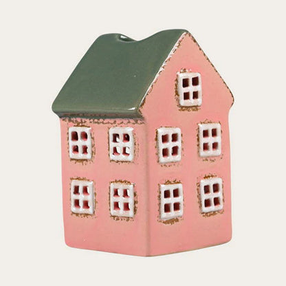 Teelichthaus rose  Steingut Höhe: 10,0 cm Breite: 6,9 cm  (Neuware incl. 19% MwSt.