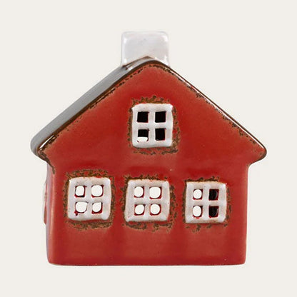 Teelichthaus rot  Steingut Höhe: 8,5 cm Breite: 8,8 cm  (Neuware incl. 19% MwSt.