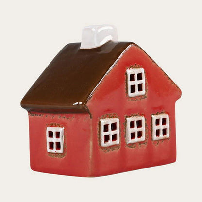 Teelichthaus rot  Steingut Höhe: 8,5 cm Breite: 8,8 cm  (Neuware incl. 19% MwSt.