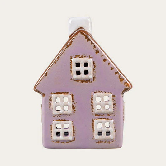 Teelichthaus lila Steingut Höhe: 10,0 cm Breite: 7,7 cm  (Neuware incl. 19% MwSt.