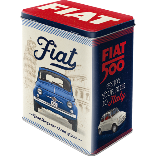 Blechdose large -Fiat 500 - Good things are ahead of you (Neuware) NostalgicArt