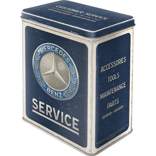 Blechdose L/Mercedes-Benz - Service Emblem Blue (Neuware incl. 19% MwSt.)