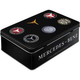 Blechdose Flach »Mercedes-Benz - Logo Evolution« (Neuware) NostalgicArt )