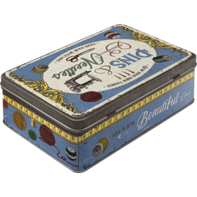 Blechdose Flach »Pins & Needles Sewing Box« (Neuware) NostalgicArt
