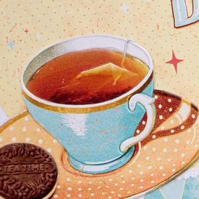 Blechdose Flach »Tea & Cookies Together« (Neuware) NostalgicArt