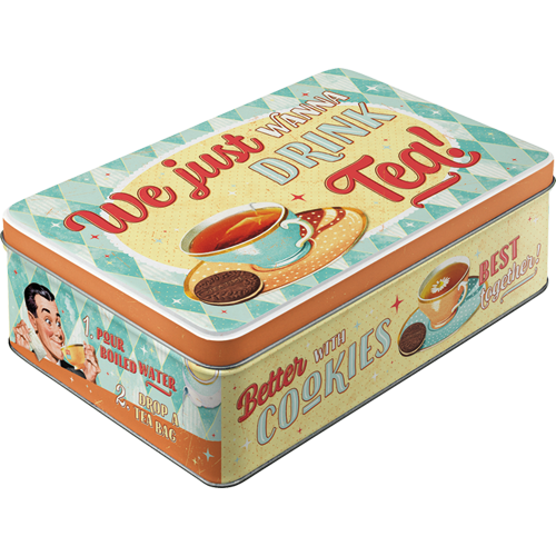 Blechdose Flach »Tea & Cookies Together« (Neuware) NostalgicArt