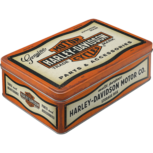 Blechdose Flach »Harley-Davidson-Parts & Accessories« (Neuware) NostalgicArt