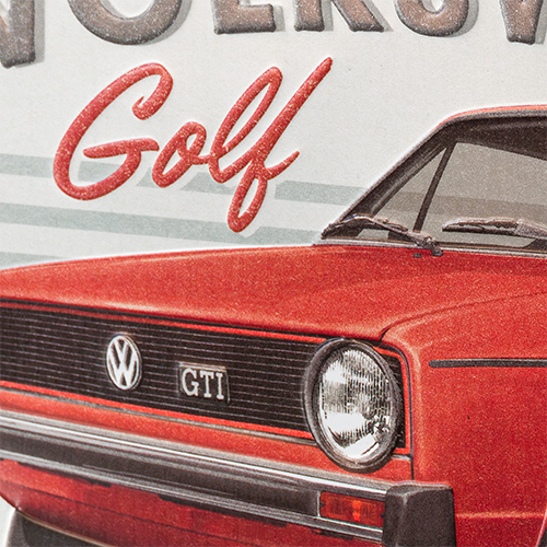 Blechdose Flach »VW Golf - GTI 1976« (Neuware) NostalgicArt )