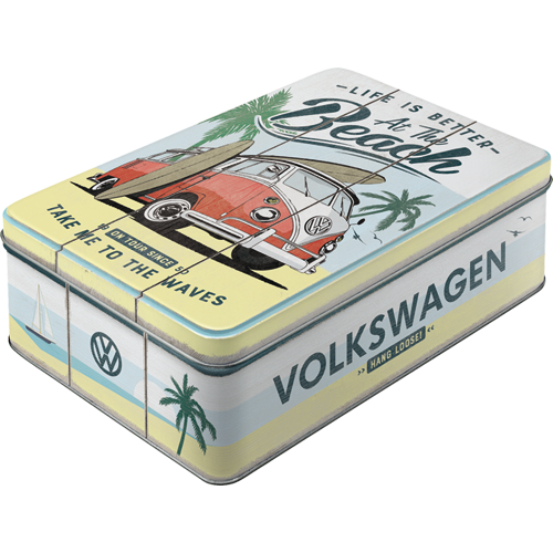 Blechdose Flach »VW Bulli - Beach« (Neuware) NostalgicArt )