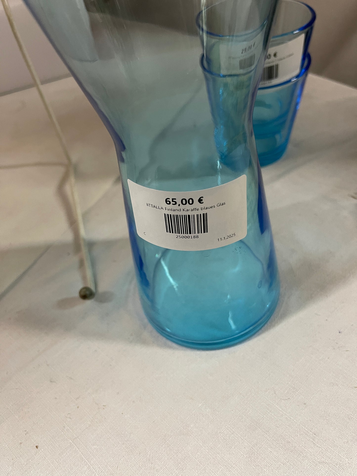 Littala  Finland Karaffe blaues Glas Karaffe