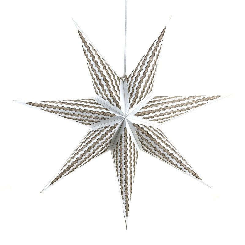 Stern Nr. 3031 Only Natural  Papier/Jute/Baumwolle 7 Zacken  60cm  (Neuware)